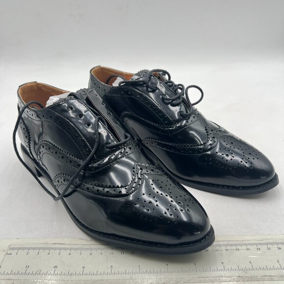 FSJ Black Men\'s Stylish Closed Cap Toe Low Heel Derby Oxfords Lace-Up Shoes main image 6